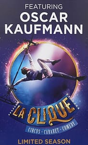 "Poster mit Oscar Kaufmann als The Flying Gentleman – Eleganz und Akrobatik in Perfektion."